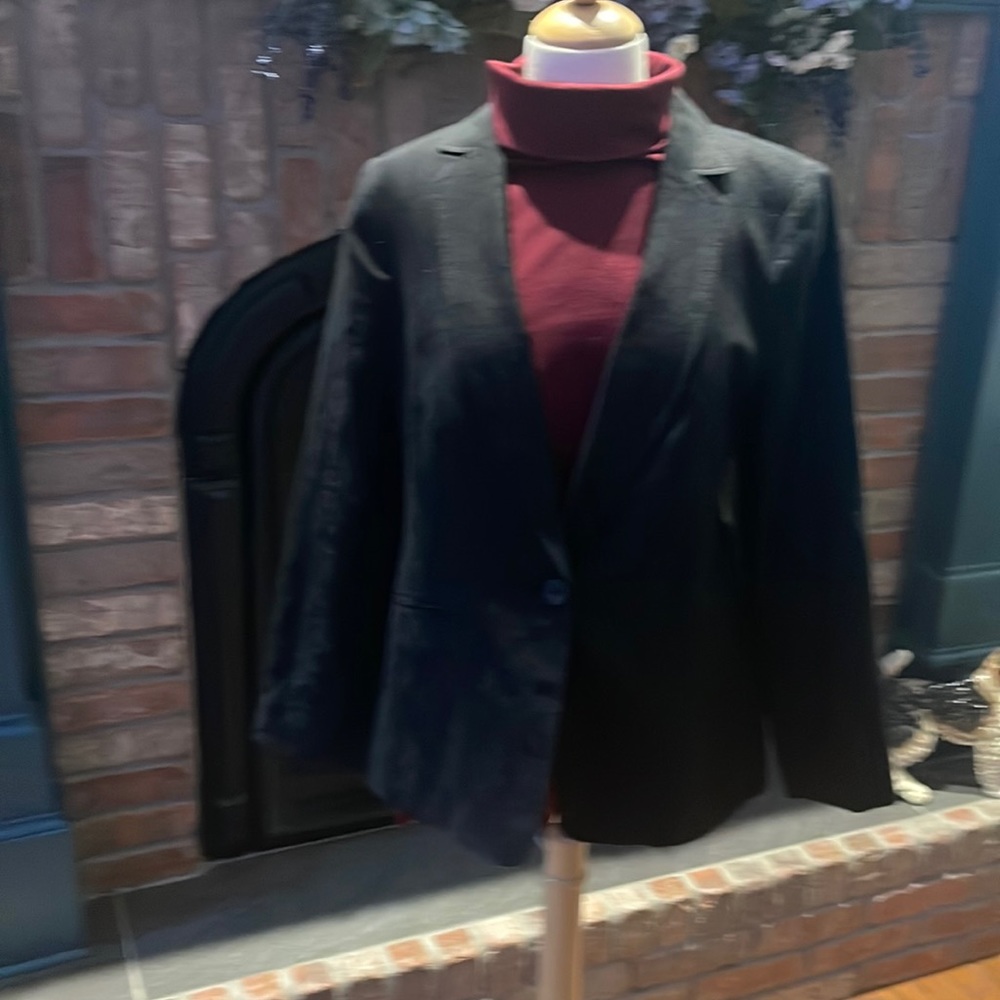 TALBOTS BLACK LINEN JACKET/BLAZER SIZE 10